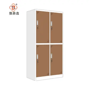 Double color 9 door metal gym storage clothes Kd structure almirah office steel closet 4 door locker