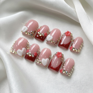 <span class=keywords><strong>Uñas</strong></span> Acrílicas Hechas a Mano, <span class=keywords><strong>Cortas</strong></span>, Estilo Y2K, Forma de Pico de Pato, para Baile de Graduación, <span class=keywords><strong>Uñas</strong></span> Postizas de Lujo Personalizadas, Venta al Por Mayor - Product Image 6