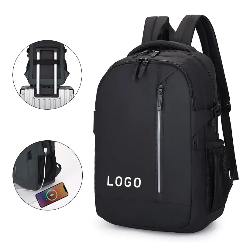 Individueller OEM Outdoor Reisen Schule Studenten-Taschen New Man Geschäft wasserdicht Leder Laptop Rucksack mit USB