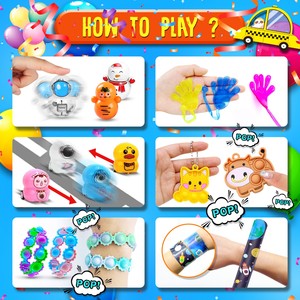 <b>Kids</b> Educational Stress-Relief Plastic Party & Classroom Gift Toy 117-Piece Set Stickers Keychains <b>Bubble</b> Wands - Product Image 3