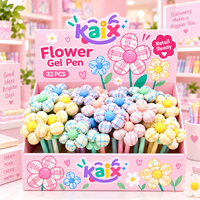 Stylos gel KAIX à fleurs, design élégant, encre gel neutre pour filles, ensembles de stylos à encre gel, dessins animés, 6 couleurs, vente en gros pour cadeau