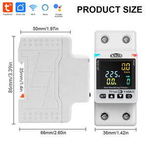 Interruttore Automatico Smart WiFi Tuya RCBO 63A con Protezione <span class=keywords><strong>OV</strong></span>/UV Regolabile, Protezione da Sovratemperatura, Protezione da Sovracorrente e Impostazione Limite di Corrente - Product Image 6