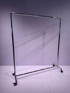 Porte-vêtements en acier inoxydable argenté durable pour <span class=keywords><strong>magasin</strong></span> <span class=keywords><strong>de</strong></span> vêtements avec roulettes, déplacement facile - Product Image 5