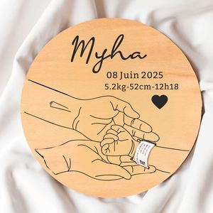 Custom Baby Birth Announcement Sign Personalized Baby Name Wooden Durable Hospital <b>Newborn</b> Photo <b>Prop</b> Factory Price - Product Image 5