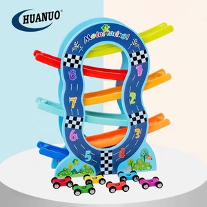 Giocattolo in Legno, Trenino a Sei Piani con Carrucola Tipo O, Gioco Educativo per Bambini, Pista da Corsa in Legno - Product Image 1