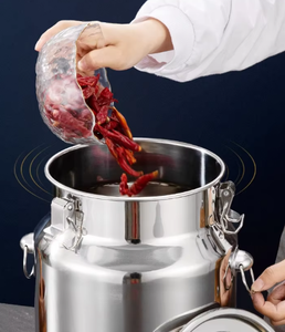 Zhenneng wadah susu baja tahan karat tugas berat ember ember anggur dengan tutup grosir untuk penyimpanan cairan makanan Penggunaan dapur - Product Image 5