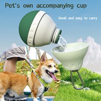 Bouteille d'eau 2-en-1 pour chien, prix d'usine |   Gobelet léger sans BPA pour animaux de compagnie avec crochet de fixation |   Parfait pour la marche, la randonnée et les voyages