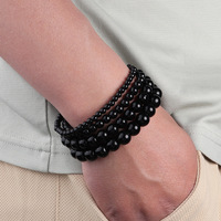 Bracelet Perlé Géométrique Unisexe Tendance en Cristal Naturel, Agate, Œil de Tigre, Perle et Diamant, Style Vintage, Cadeau, Vente en Gros Xinzhuang