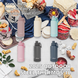 2025 nouveau flacon de gourde <span class=keywords><strong>isotherme</strong></span> à Double paroi en acier inoxydable extérieur 1000ml Thermos à boire isolé pour la rentrée des classes - Product Image 3