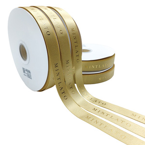 Luxury Double Face 100% Polyester Gold <strong>Ribbon</strong> for Brand Packaging <strong>Easter</strong> Wreath Bow Gift Wrapping Decoration - Product Image 5