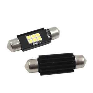 Bombillas Led Canbus para Interior de coche, bombillas de festón de 36mm, 3030, 6SMD, 6000K, color blanco, sin errores