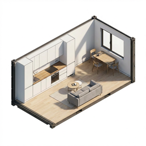 Maison préfabriquée en conteneur gris foncé, assemblage modulaire, structure en acier, bureau portable, atelier, entrepôt extérieur, certifiée CE, 20 pieds - Product Image 3