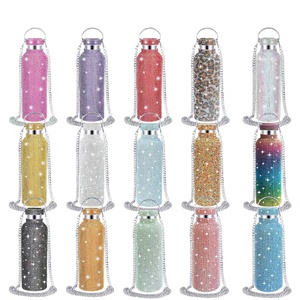 Botella de Agua Térmica de Acero Inoxidable de Doble Capa Lakuna Luxury, con Cadena, Diamantes Brillantes, Portátil, para Negocios - Product Image 3