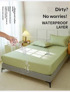 Protège-matelas imperméable en soie glacée <span class=keywords><strong>d</strong></span>'été, universel toutes saisons, en fibre chimique, antidérapant, respirant, anti-poussière - Product Image 3
