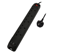Prise UK 3 voies 13A 250V avec 1 Type C 2 Type a Support PD/QC 3.0 Charge rapide Max.20W avec interrupteur H05VV-F 3G1.25mm2x1.0m