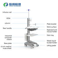 Chariot médical de haute qualité avec chariot d'équipement en métal à double écran pour la personnalisation OEM/ODM des hôpitaux prise en charge par le fabricant