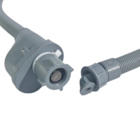 PVC 150CM Gris Machine À Laver Tuyau Flexible Cuisine Tuyau Lave-Vaisselle Salle De Bains Descente Bassin Évier Tête En Nylon