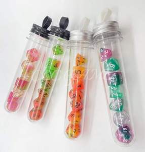 Dés tubulaires transparents de haute qualité, 7 pièces par ensemble, jeu de dés à jouer, 9 pièces - Product Image 1