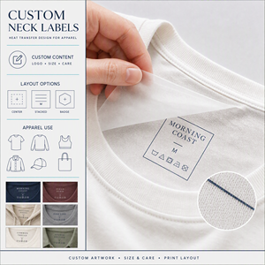 Custom Press Print Logo Sticker Eco-friendly Clothing Label Tag Vinyl Heat <strong>Transfer</strong> <strong>Iron</strong> <strong>on</strong> Neck Garment Label <strong>for</strong> <strong>Clothes</strong> - Product Image 6