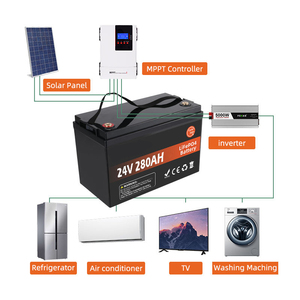 Baterai Lithium LiFePO4 24V 280Ah dengan Pemanas Otomatis 25.6V 300AH 200AH 100AH dengan Bluetooth untuk RV, Kapal, Tenaga Surya, Penyimpanan Energi Rumah - Product Image 3