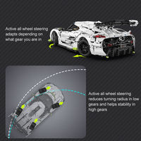 Cada C61048 MOC City Supercar Racing Hypercar Fantasma Sports Car, Modelo de Vehículo de Carreras, Kits de Ladrillos de Construcción, Sets de Bloques de Construcción