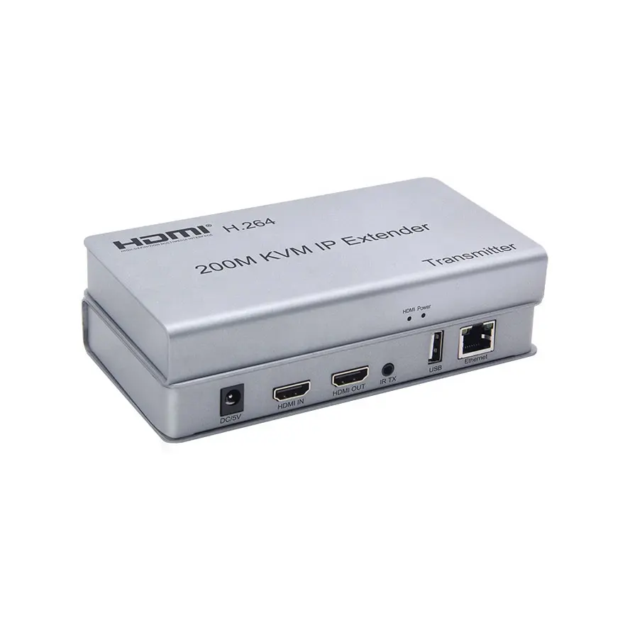 High Quality 1080p KVM HDMI Extender with IR USB 200M Video Transmission Metal 5V Input Color Display-Includes Adapter