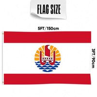 Drapeaux de la Polynésie française en gros 3x5 pieds, polyester 68D/100D, personnalisation pour toutes les nations, expédition rapide, fournisseur fiable, livraison rapide