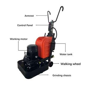 High-efficiency New Small Handheld 12-head <b>Concrete</b> Floor <b>Grinder</b> & Wood Sander with Engine & Gearbox 15kW Motor Power - Product Image 2