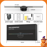 Projecteur holographique 3D haute technologie YHPD42H, écran circulaire de 42 cm, 244 LED couleur, ventilateurs holographiques 3D, utilisation en extérieur, sur le sol