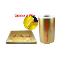 Película de Transferencia UV DTF AB Kayabo FJUVA3 A3, Material PET de 95um de Grosor, Rollo Dorado y Plateado para Impresión de Adhesivos con Logotipo