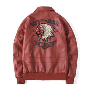 2024 heißer Verkauf Indische Lederjacke Winter Herren Leder Revers Air <span class=keywords><strong>Pilot</strong></span> PU Lederjacke - Product Image 2
