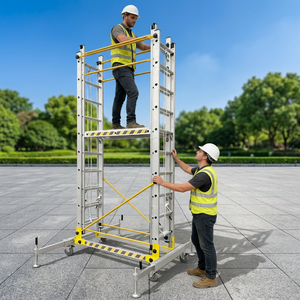 Torre de Andamios Telescópica de Aluminio de Alta Resistencia, Altura Ajustable para Construcción y Reparación - Product Image 1