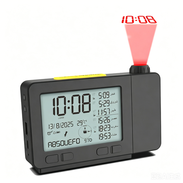 Wholesale Muslim Azan Alarm Projector Clock Multi-Function Islamic Prayer Time Clock Qibla Finder Temperature Projection