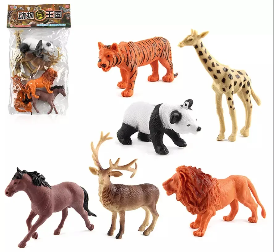 Wholesale Environment Friendly Solid PVC Material High Simulation Animal Figure Toys Set Farm Animals Panda Horse Model