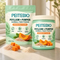 PEITEBIO Psyllium Pumpkin Hairball Fiber Powder Saveur Poulet et Malt 120g pour chats – Soutien digestif et anti-boules de poils