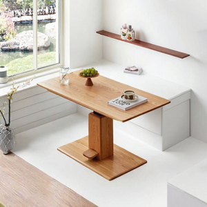Mesa Consola de Madera de Roble con Altura Ajustable, Mesa de Centro Elevable, Escritorio Moderno Minimalista para Sala de Estar - Product Image 3