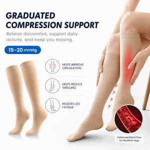 Calcetines de Compresión Graduada de 15-20 mmHg al por Mayor, Calcetines Deportivos hasta la Rodilla para Correr y Viajar, para Hombres y Mujeres - Product Image 4