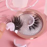 Mink Skin Reusable Self-Adhesive Faux Mink Eyelashes No Residue On The Skin 3D False Eyelashes Glue Free Self Sticking Eyelash