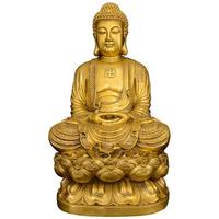 Statue de jardin artisanale en laiton représentant un dieu hindou ou un Bouddha