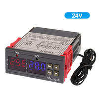 Controlador de temperatura Digital para incubadora, termostato de 12V, 24V, 220V, termo regulador, pantalla LED Dual de plástico, 1 unidad
