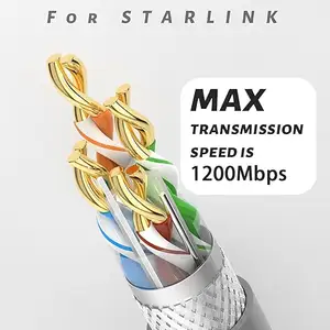 Starlink Cable Cord 150ft StarLink Satellite Internet Cable V2 Rectangle Dish 150ft Replacement Cable Grey Router