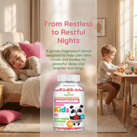 Gomitas de Citrato de Magnesio AegleWell OEM para Niños de 2+ Años, 100 mg, Favorece el Estado de Ánimo Tranquilo, la Relajación y un Sueño Reparador, Sabor Frambuesa