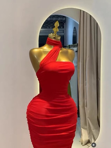 Abito midi <span class=keywords><strong>da</strong></span> donna con <span class=keywords><strong>scollo</strong></span> all'americana, drappeggiato, aderente, con spacco posteriore, per feste ed eventi formali - Sehe Fashion - Product Image 6