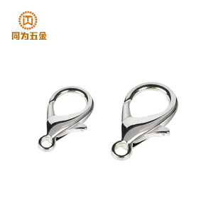 Cierre de mosquetón de aleación de zinc plateado de 12 mm para llaveros, bolsos, pulseras y accesorios de collar - Product Image 1