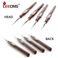 Leeons 0.5/0.6/0.7/0.8mm Outil de Dreadlocks en Gros, Crochet en Aluminium avec Manche en Plastique, Aiguille à Crochet pour Extensions de Cheveux Locs