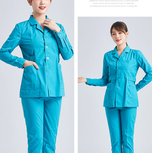 Costume d'infirmière costume fendu à manches courtes <span class=keywords><strong>femme</strong></span> lac bleu ménage Yuesao service d'<span class=keywords><strong>urgence</strong></span> dentaire mâle médecin à manches longues - Product Image 5