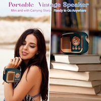 Altavoces Inalámbricos Personalizados de Caja Retro con Bluetooth, Nuevo Diseño Clásico, Hermoso, Vintage y Portátil con Radio FM y Entrada AUX