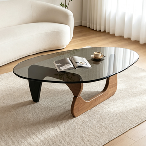 Tavolino <span class=keywords><strong>da</strong></span> Caffè Creativo <span class=keywords><strong>in</strong></span> <span class=keywords><strong>Vetro</strong></span> Temperato Trasparente, Tavolo Moderno Portatile per Soggiorno <span class=keywords><strong>e</strong></span> Ufficio Domestico - Product Image 4