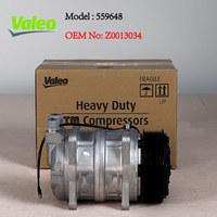 Compresseur Valeo TM13 d'origine constructeur, neuf, référence OE Z0013034, 12V, 8PK, 123mm, pour système de réfrigération professionnel de transport