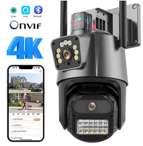 Cámara IP PTZ con Reflector de Doble Lente de 8MP, Wifi Inalámbrica, PTZ Impermeable, CCTV de Seguridad con Luz de Advertencia, Cámara de Seguridad Wifi 4K - Product Image 1